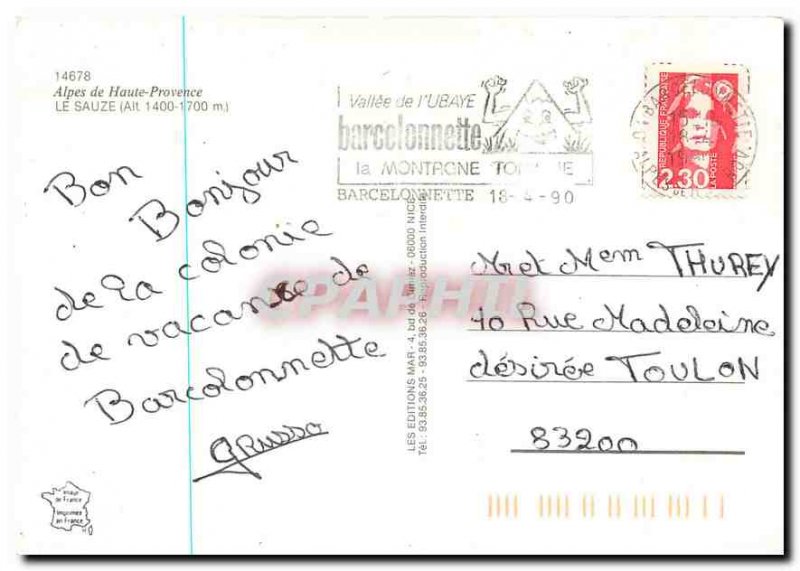 Postcard Modern Haute Provence Le Sauze