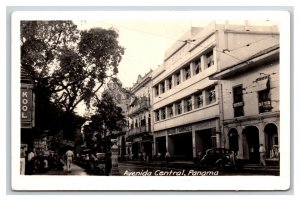 RPPC Avienda Central Street View Panama City Panama US Censor Postcard W8