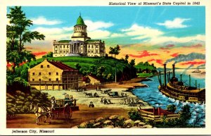 Missouri Jefferson City Historical View Of State Capitol In 1842