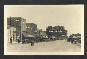 RPPC MARION SOUTH DAKOTA DOWNTOWN STREET SCENE CARS REAL PHOTO POSTCARD