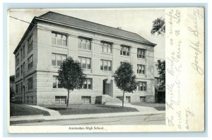 1907 Amsterdam High School Building New York NY Antique Postcard 