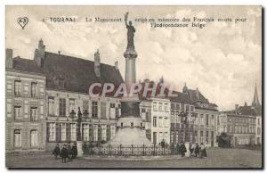 Belgie Belgium Old Postcard Tournai The monument erected in memory of the dea...