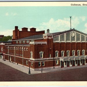 c1950s Sioux Falls, SD Coliseum Auditorium Birds Eye 1932 Chrome Reprint PC A229