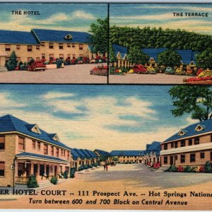 1948 Hot Springs AK Park Romer Hotel Court Multi View Advertising Direction A220