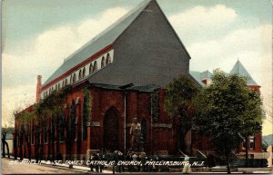 Vtg Phillipsburg NJ St Phillips & St James Catholic Church 1910s Postcard