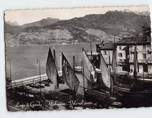 Postcard Vele nel porto Lago di Garda Malcesine Italy