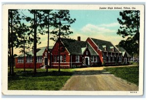 c1920's Junior High School Campus Building Dirt Road Tifton Georgia GA Postcard