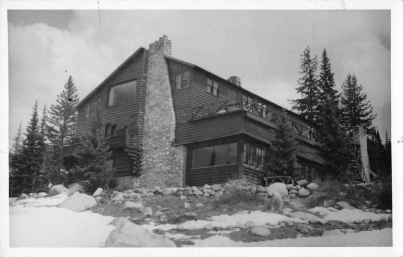 Brighton Utah Alpine Rose Lodge Patio Real Photo Antique Postcard K36039 