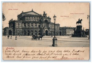 1903 King's Court Opera Konig Johann Monument Dresden Germany Postcard