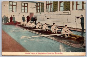 K32/ Syracuse University New York Postcard c10 Interior Gym Rowing Team Men 1238