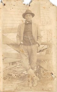Real Photo Black Man Postcard