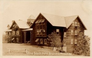 USA Pine Beach Hotel Brainerd Minnesota Vintage RPPC 03.95