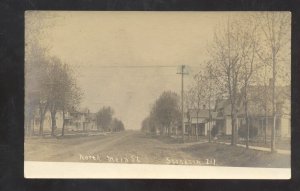 RPPC STOCKTON ILLINOIS NORTH MAIN STREET SCENE VINTAGE REAL PHOTO POSTCARD