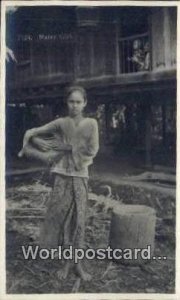 Real Photo Malay Girl Malaya, Malaysia Writing On Back 