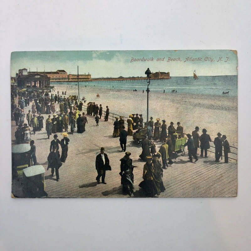 Lot Of 2 : Atlantic City NJ Boardwalk Beach Casino Postcard Vintage