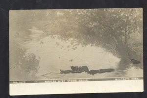 RPPC WESTGATE IOWA RIPPLES OVER STOWE CREEK VINTAGE REAL PHOTO POSTCARD