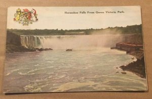 POSTCARD 1939 USED HORSESHOE FALLS FR QUEEN VICTORIA PARK, NIAGARA FALLS, CANADA