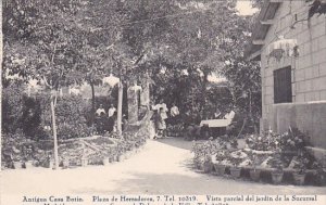 Spain Madrid Antigua Casa Botin Plaza de Herradores Vista parcial del Jardin ...