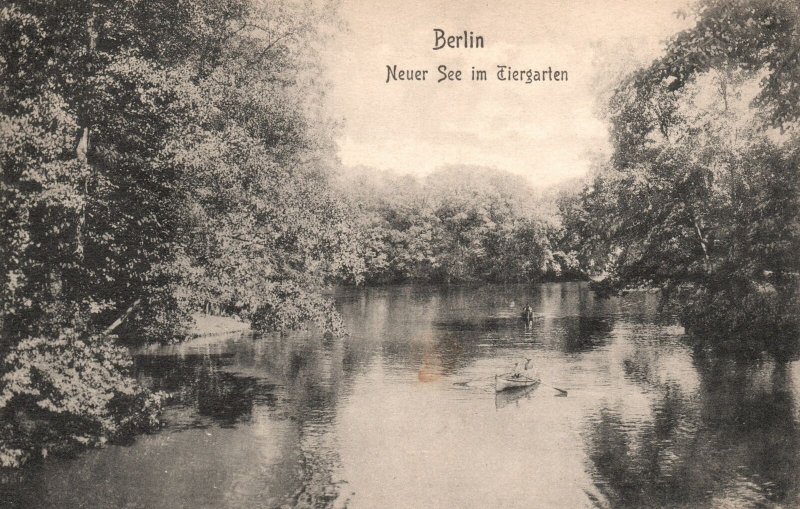 Neuer See Im Tiergarten Lake Berlin Germany Vintage Postcard c1910