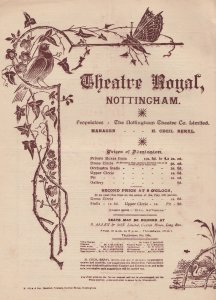 Colonel Victorian Military Comedy Nottingham Antique Theatre Programme