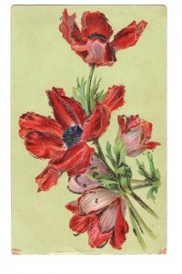 Poppies with Glitter, Back Says Happy Birthday,