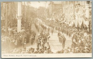 POTTSVILLE PA OLD HOME WEEK PARADE ANTIQUE REAL PHOTO POSTCARD RPPC