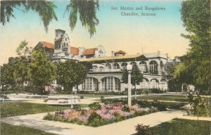 1920s Chandler Arizona San Marcos Bungalow hand colored Postcard 25-8835