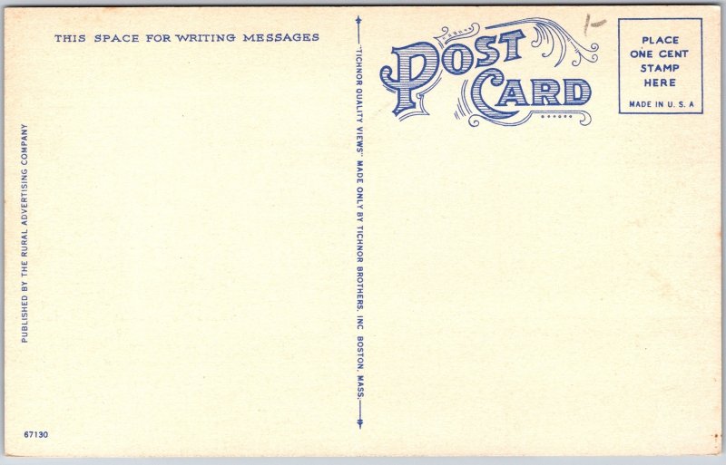 LaPorte Indiana IN, High School Building, Red Brick, Trees & Lawn, Postcard