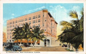 El Verano Hotel, West Palm Beach, Florida, Early Postcard, Unused