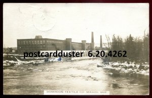 h1504 - MAGOG Quebec 1922 Dominion Textile Factory. Real Photo Postcard