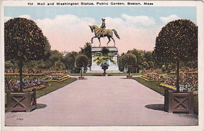 Massachusetts Boston Mall and Washington Statue Public Garden