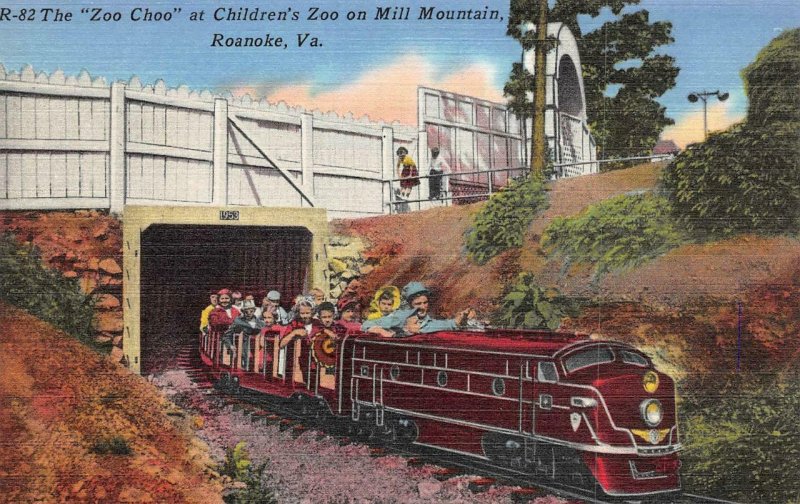 ROANOKE, VA Virginia  MINIATURE TRAIN & CASTLE Mill Mountain Zoo  *2* Postcards