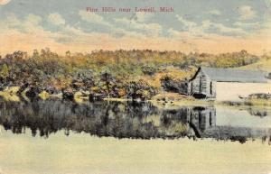 Lowell Michigan Pine Hills Waterfront Antique Postcard K78267