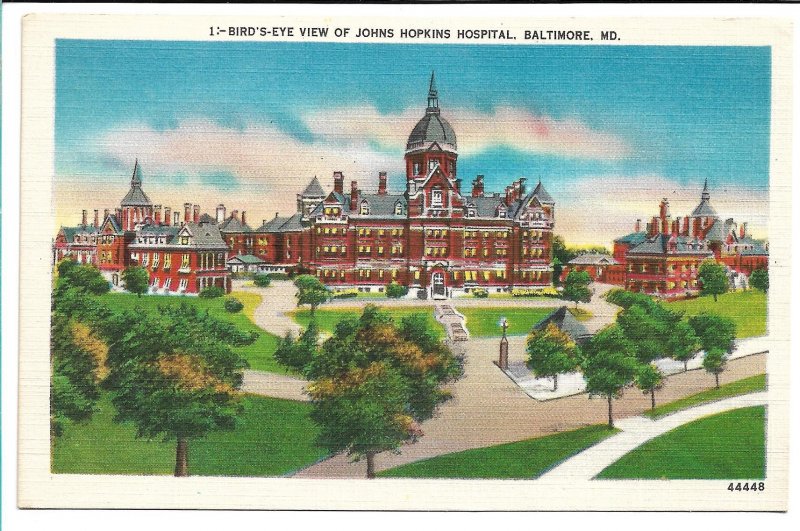 Baltimore, MD - Bird's Eye View of Johns Hopkins Hospital