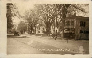 Billerica Massachusetts MA Post Office & Street c1920 Real Photo Postcard