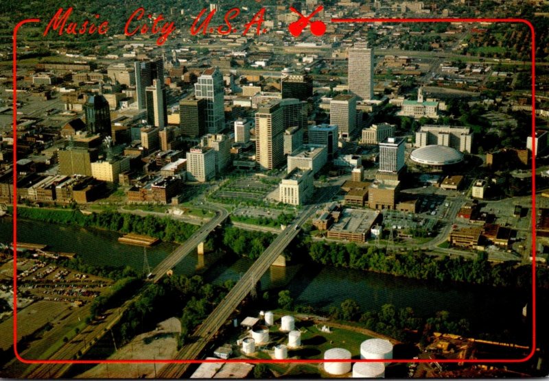 Tennessee Nashville Aerial View Of Music City U S A