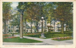 Newark NY, New York - The Park Looking Northeast - pm 1921 - WB