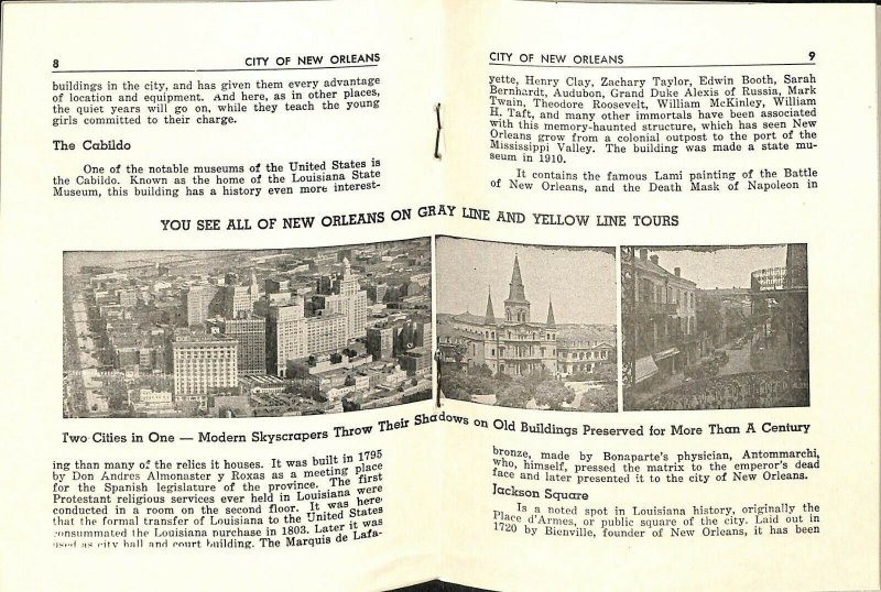 Gray Lines Bus Guide Condensed Souvenir History of New Orleans Advertising VTG