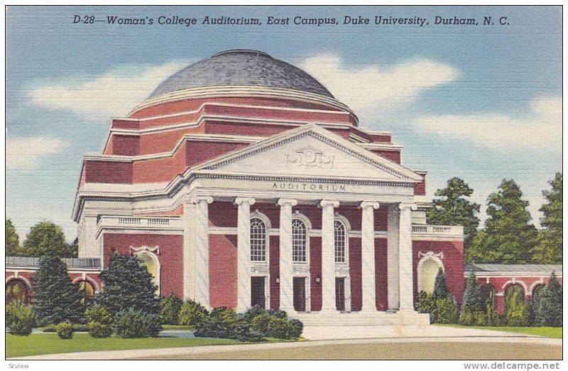 Woman's College Auditorium , East Campus, Duke University , DURHAM , North Ca...