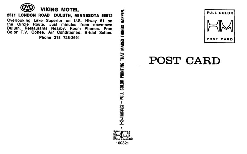 Viking Motel Duluth Minnesota postcard