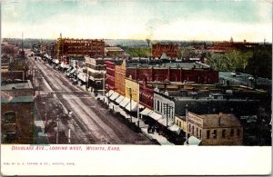 Douglass Avenue Looking West, Wichita KS Vintage Postcard T56