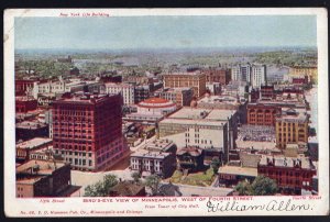 MN Bird's Eye View of MINNEAPOLIS West of Fourth Street by V.O. Hammon Und/B