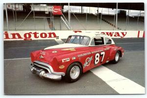 Postcard 1950 Old Southern 500 Buck Baker Darlington International Raceway B36