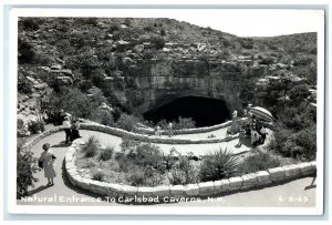 1950 Natural Entrance Carlsbad Caverns New Mexico NM Cline RPPC Photo Postcard