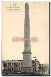 Old Postcard Paris Obelisk of Luxor Place de la Concorde