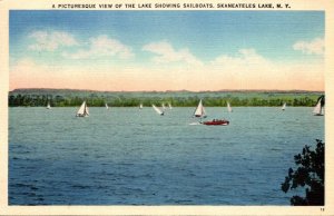 New York Skaneateles View Showing Sailboats On Skaneateles Lake 1940