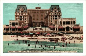 Vtg Hotel Dennis Ocean View Beach Atlantic City New Jersey NJ Postcard