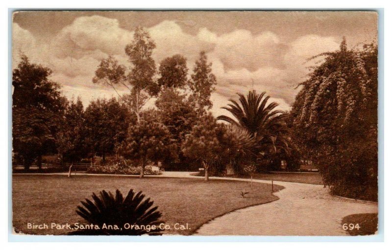 SANTA ANA, CA California  ~  BIRCH PARK  1920 Orange County Mitchell Postcard