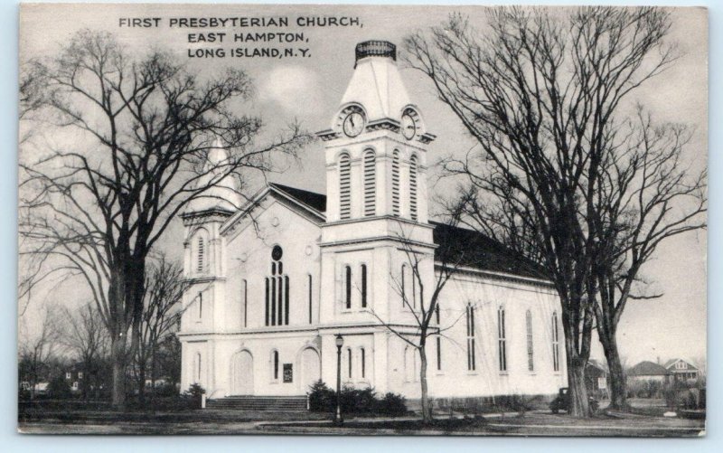 EAST HAMPTON, Long Island NY ~ FIRST PRESBYTERIAN CHURCH 1945 New York  Postcard