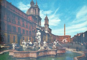 Postcard Place Navona Public Open Space Plaza Piazza Navona Rome Italy